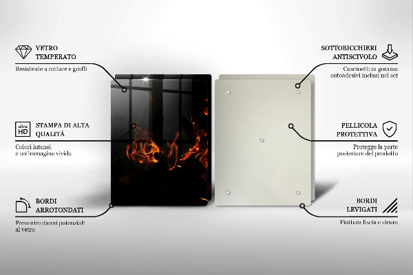 Induction hob cover Fire flame