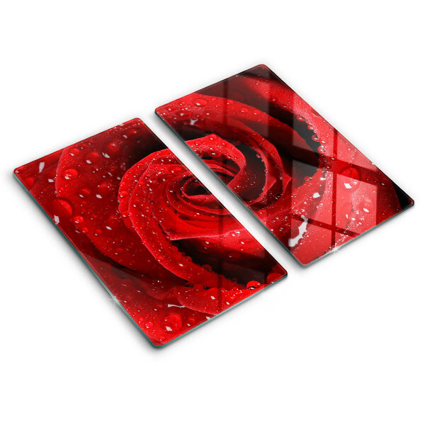 Induction hob cover Rose flower petals