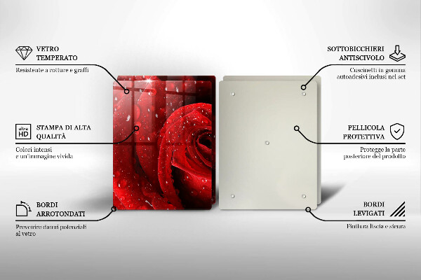 Induction hob cover Rose flower petals