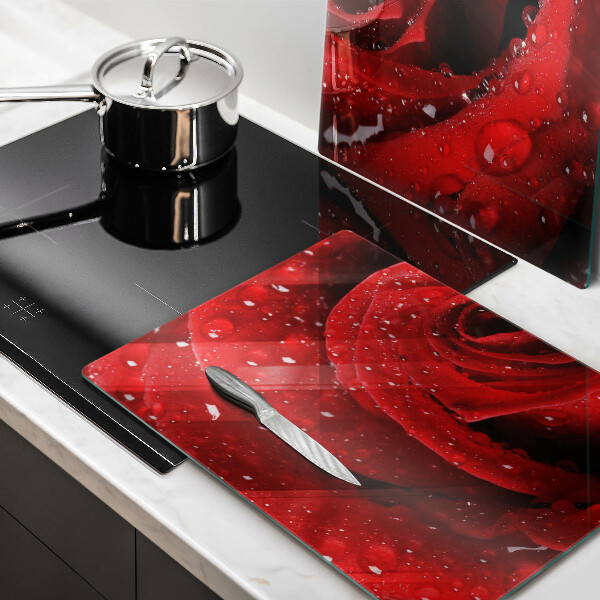 Induction hob cover Rose flower petals