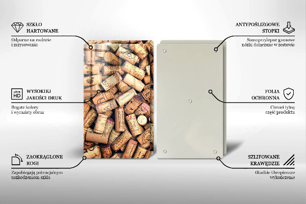 Kitchen worktop protector Wine corks pattern
