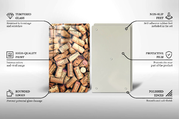 Kitchen worktop protector Wine corks pattern