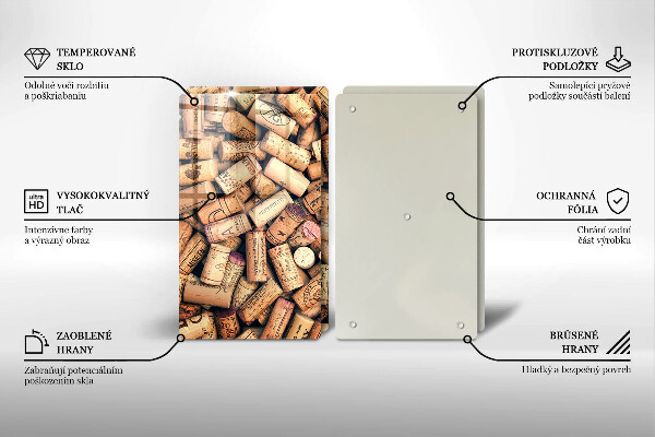 Kitchen worktop protector Wine corks pattern