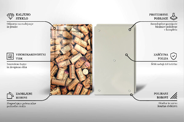 Kitchen worktop protector Wine corks pattern