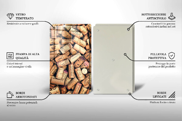 Kitchen worktop protector Wine corks pattern