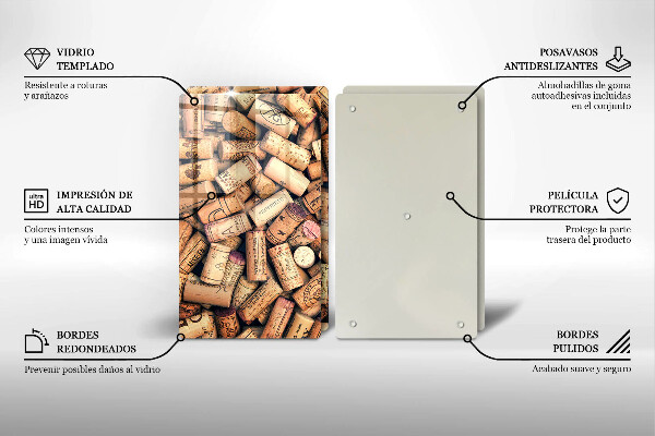 Kitchen worktop protector Wine corks pattern