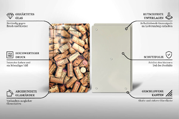 Kitchen worktop protector Wine corks pattern