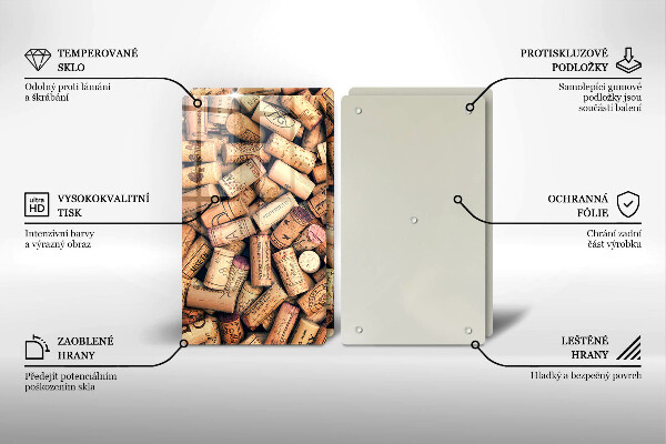 Kitchen worktop protector Wine corks pattern
