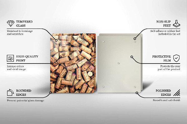 Kitchen worktop protector Wine corks pattern