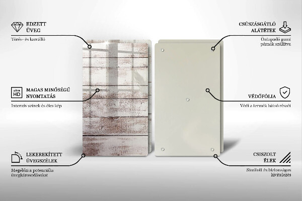 Induction hob cover Old wood boards