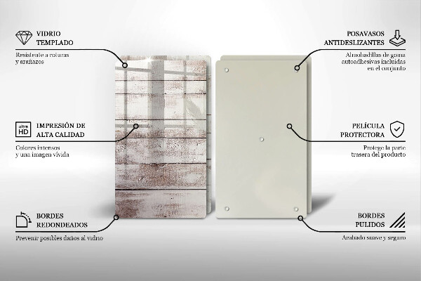 Induction hob cover Old wood boards