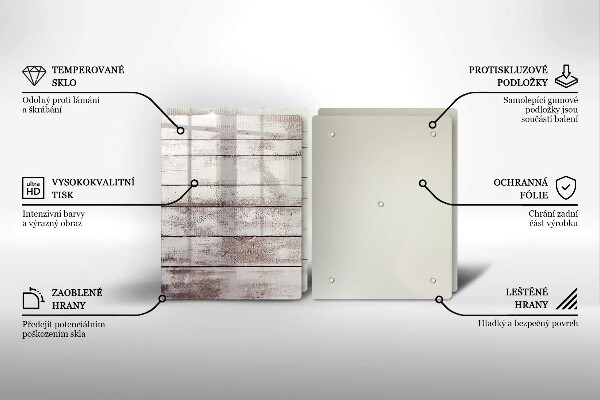 Induction hob cover Old wood boards