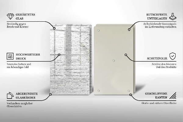 Induction hob cover Brick wall