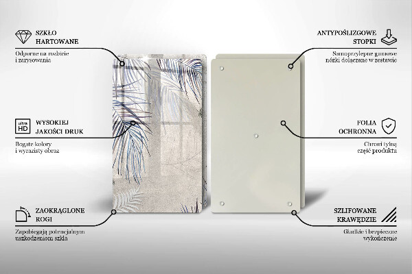 Induction hob cover Subtle leaves