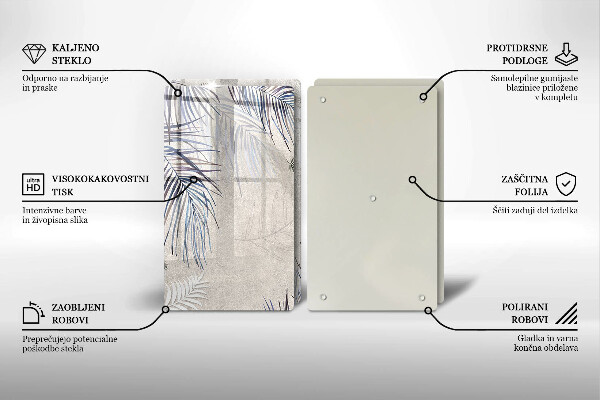 Induction hob cover Subtle leaves