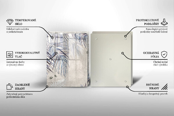 Induction hob cover Subtle leaves