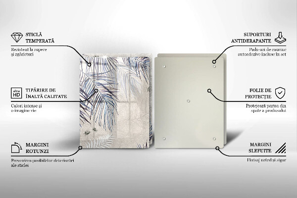 Induction hob cover Subtle leaves