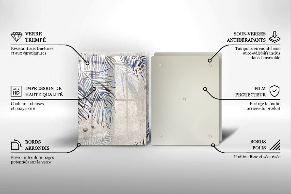 Induction hob cover Subtle leaves