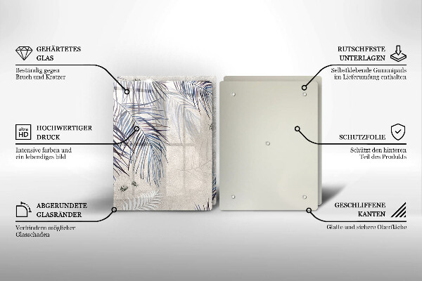 Induction hob cover Subtle leaves