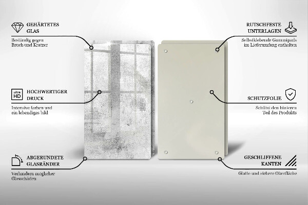 Induction hob cover Concrete texture