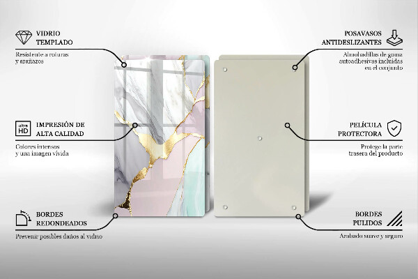 Induction hob cover Pastel marble