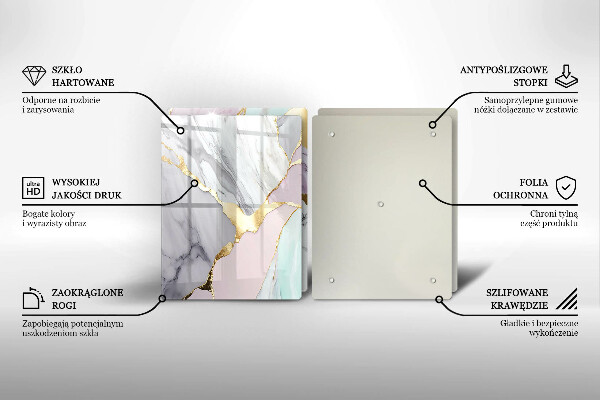 Induction hob cover Pastel marble