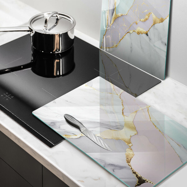 Induction hob cover Pastel marble