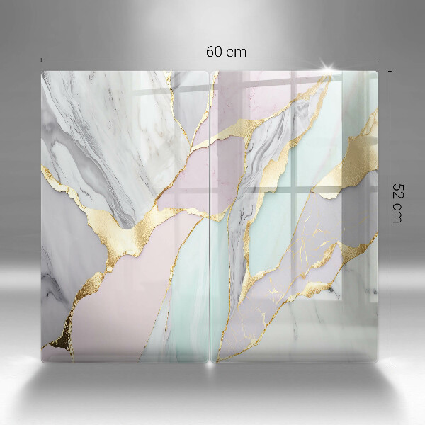 Induction hob cover Pastel marble