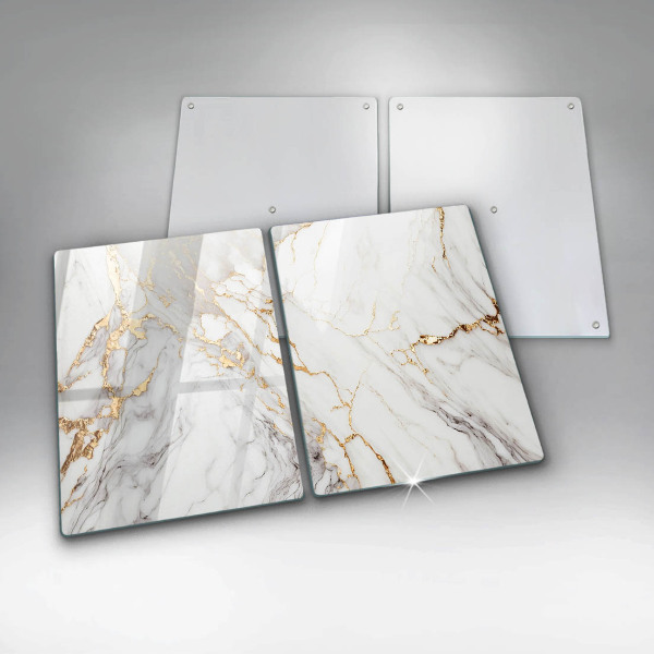 Induction hob cover Light marble with gold