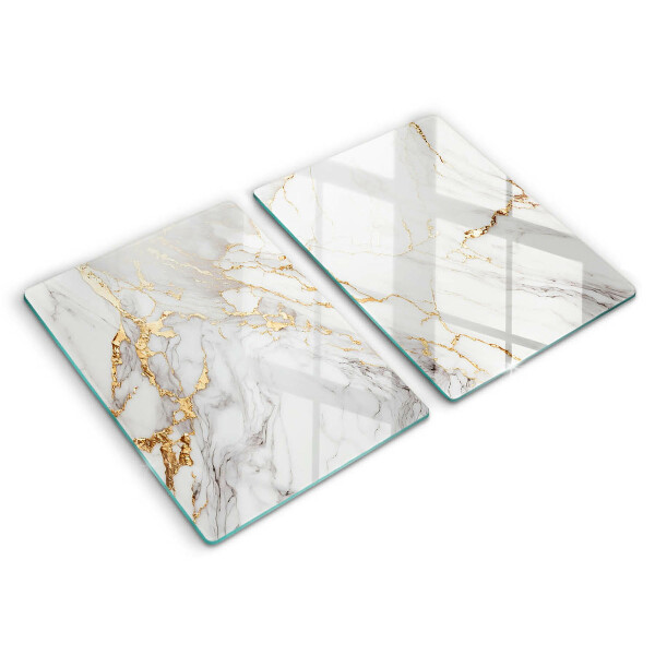 Induction hob cover Light marble with gold