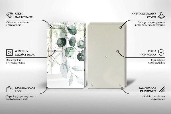 Induction hob cover Painted plants