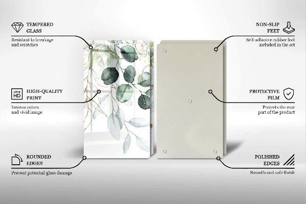 Induction hob cover Painted plants