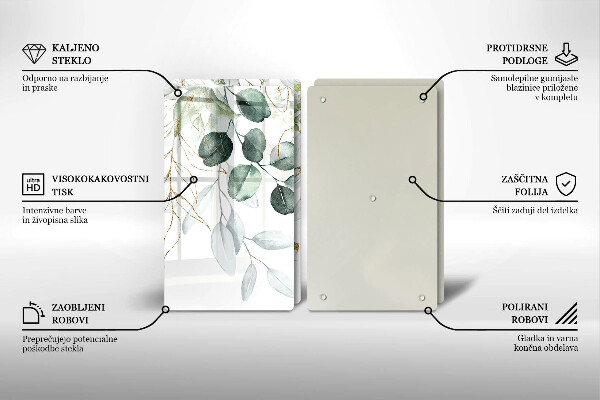 Induction hob cover Painted plants