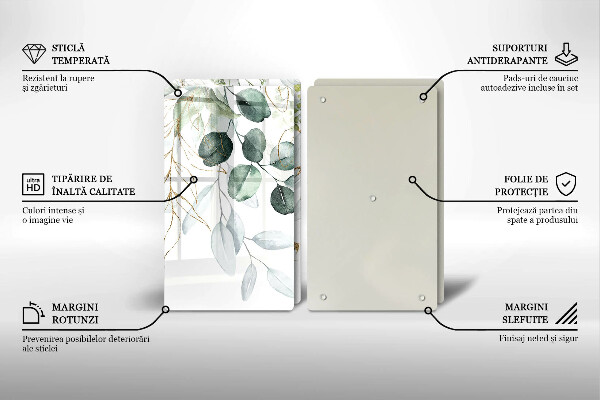 Induction hob cover Painted plants