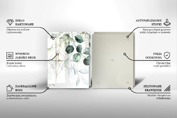 Induction hob cover Painted plants