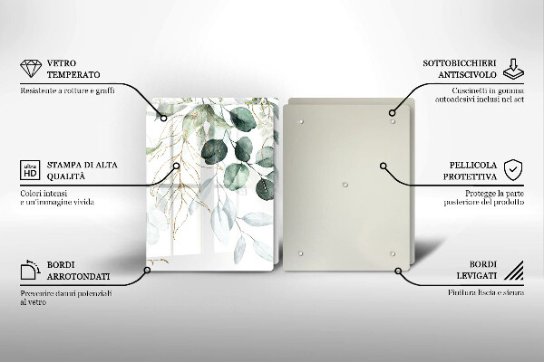 Induction hob cover Painted plants