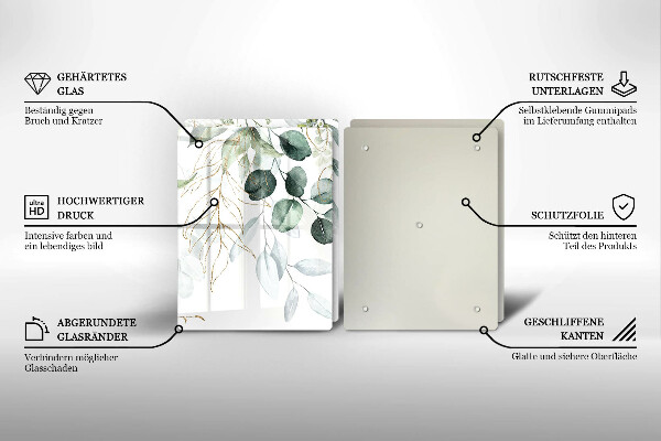 Induction hob cover Painted plants