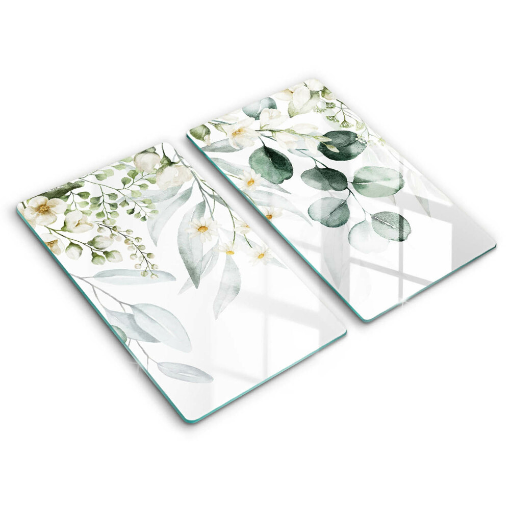 Induction hob cover Watercolor plants