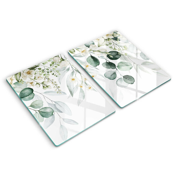 Induction hob cover Watercolor plants