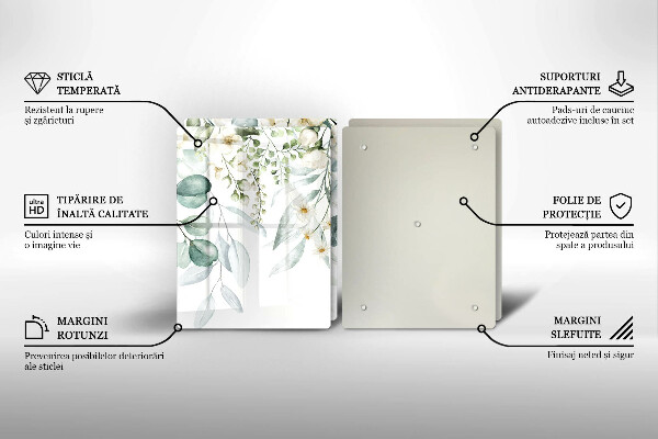 Induction hob cover Watercolor plants