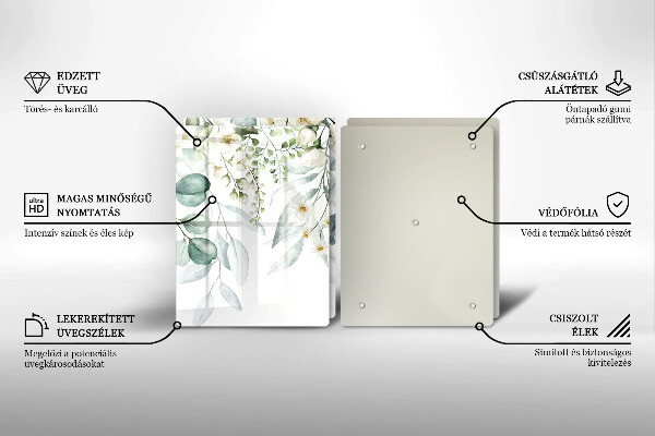 Induction hob cover Watercolor plants