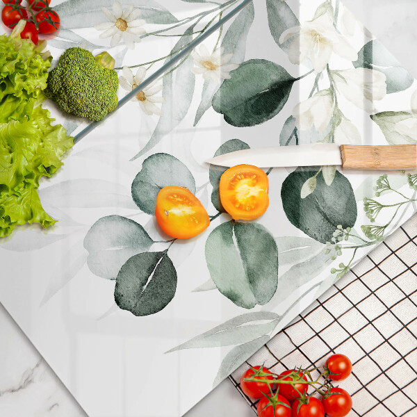 Induction hob cover Watercolor plants