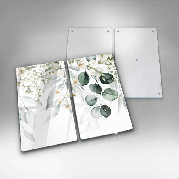 Induction hob cover Watercolor plants