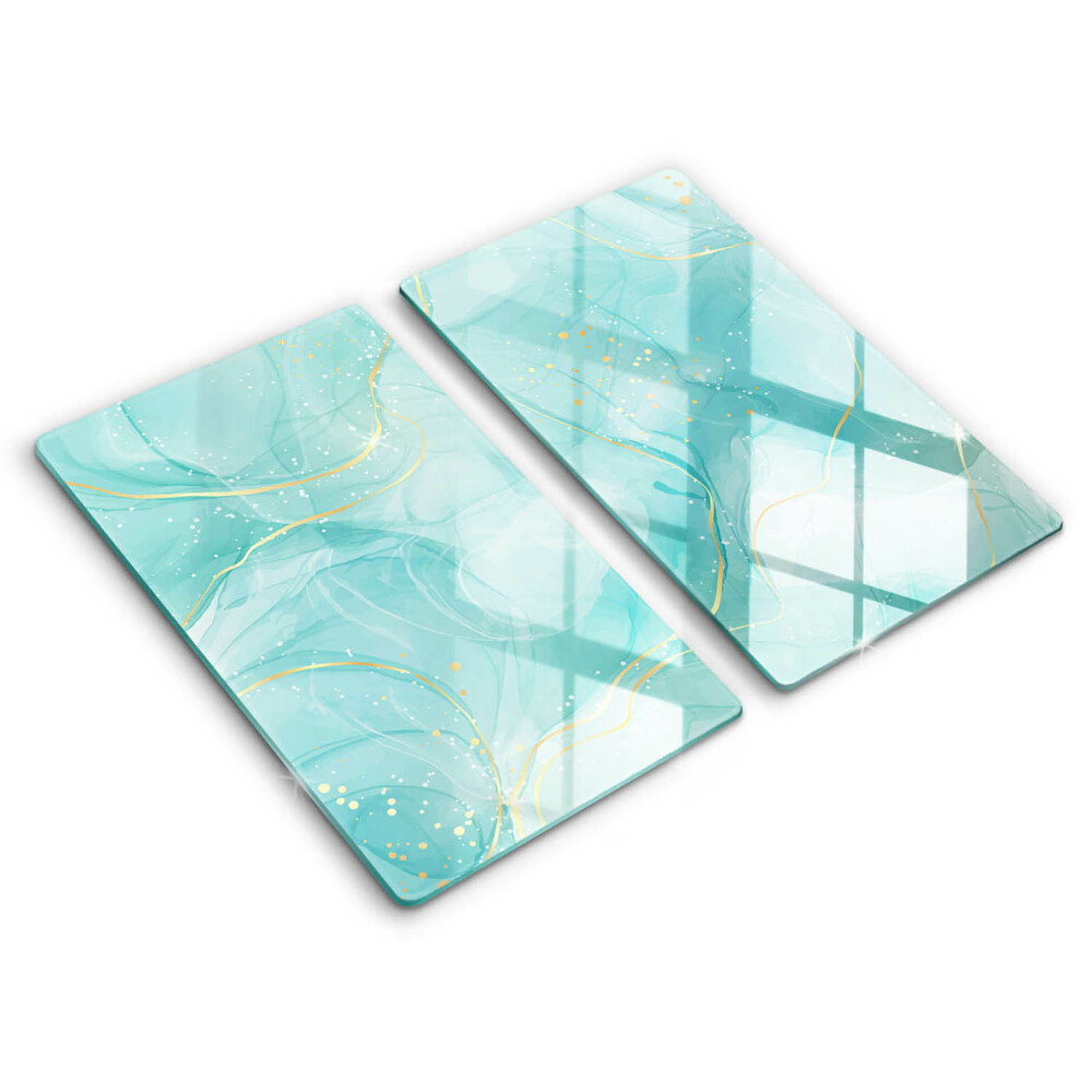 Induction hob cover Blue-gold abstraction