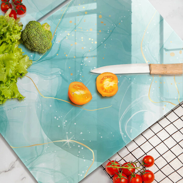 Induction hob cover Blue-gold abstraction