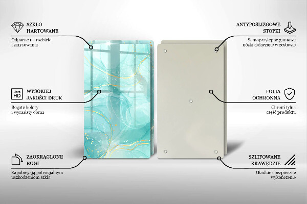 Induction hob cover Blue-gold abstraction