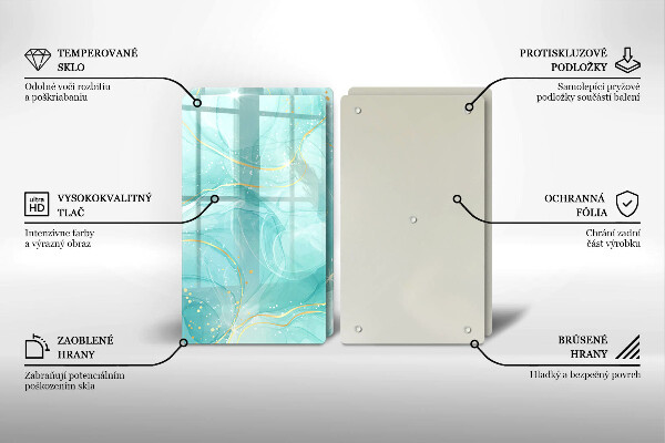 Induction hob cover Blue-gold abstraction