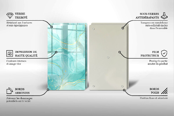 Induction hob cover Blue-gold abstraction