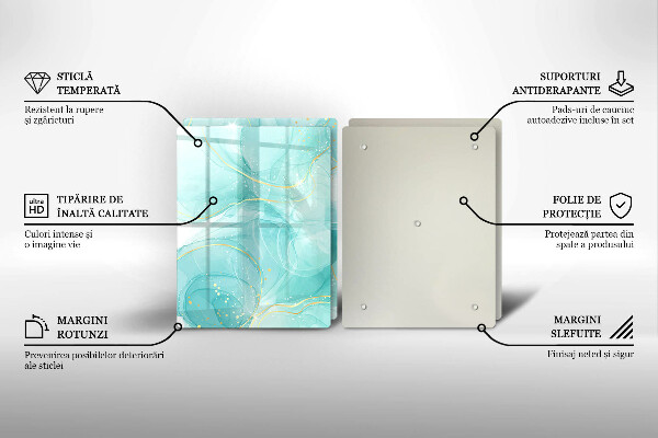 Induction hob cover Blue-gold abstraction