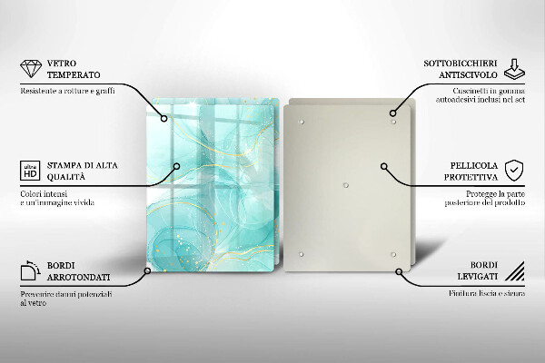 Induction hob cover Blue-gold abstraction